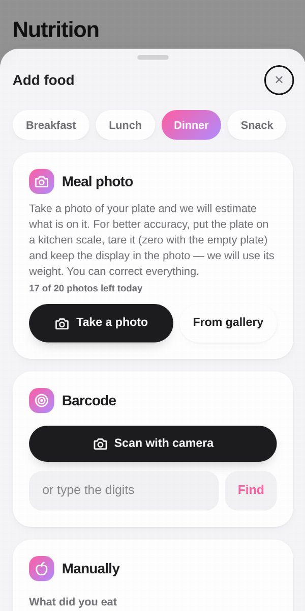 Photo and barcode